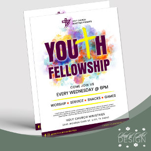Prospectus 21,6 Cm X 24,94 Cm Colorée Youth Fellowship Church Event