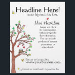 Prospectus 21,6 Cm X 24,94 Cm Colorful Tree with Bird Nest<br><div class="desc">Business flyer for advertising or other needs featuring original watercolor and ink artwork "Any Day Now" by Tiffany Duffy.  Customize for your own business - perfect for midwives,  birthing coaches,  doula services,  pregnancy clinics,  shower planners,  or makers who specialize in newborn gifts!</div>