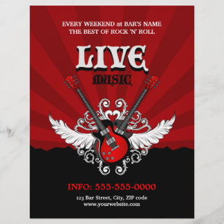 Prospectus 21,6 Cm X 24,94 Cm Concert de musique rock live / Circulaire de fête