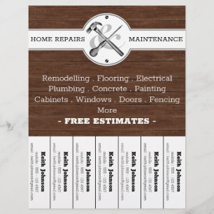 Prospectus 21,6 Cm X 24,94 Cm Construction rustique Grain de bois Vintage Handym