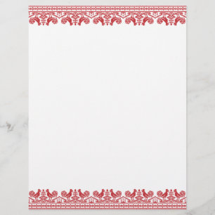 Prospectus 21,6 Cm X 24,94 Cm Coqs rouges broderie point de croix motif russe