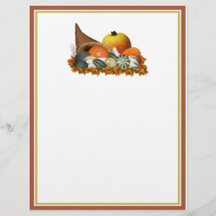 Prospectus 21,6 Cm X 24,94 Cm Corne d'abondance avec des courges d'automne
