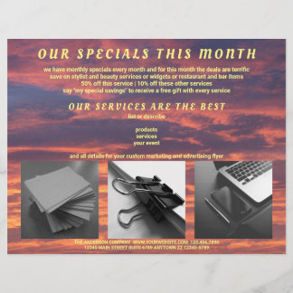 Prospectus 21,6 Cm X 24,94 Cm Coucher de soleil Couleur Créer votre propre photo