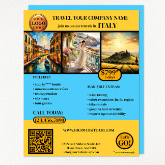 Prospectus 21,6 Cm X 24,94 Cm Couleurs personnalisées Modèle de voyage photo