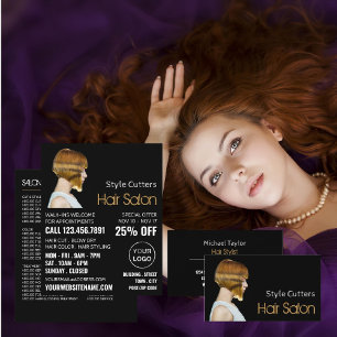 Prospectus 21,6 Cm X 24,94 Cm Coupe de cheveux tendance, coiffeur, publicité pou