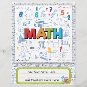 Prospectus 21,6 Cm X 24,94 Cm Couverture Classeur personnalisée mathématique   C