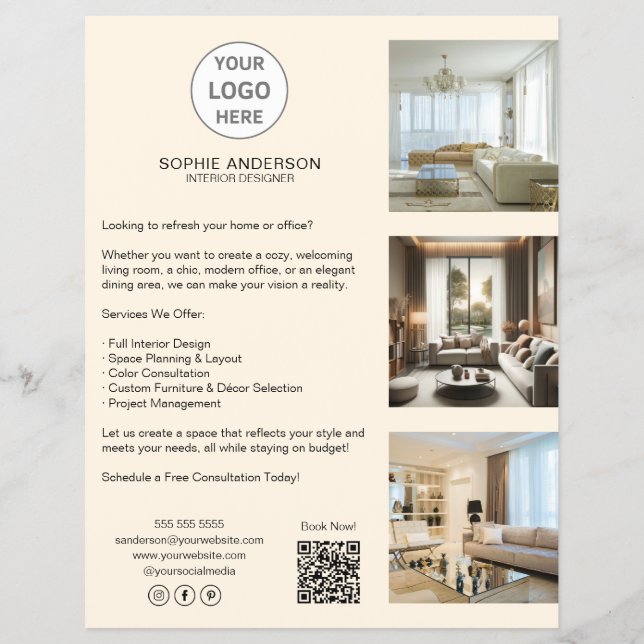 Prospectus 21,6 Cm X 24,94 Cm Création de logo personnalisée moderne Entreprise  (Devant)