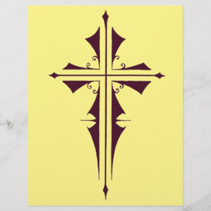 Prospectus 21,6 Cm X 24,94 Cm Croix chrétienne pourpre