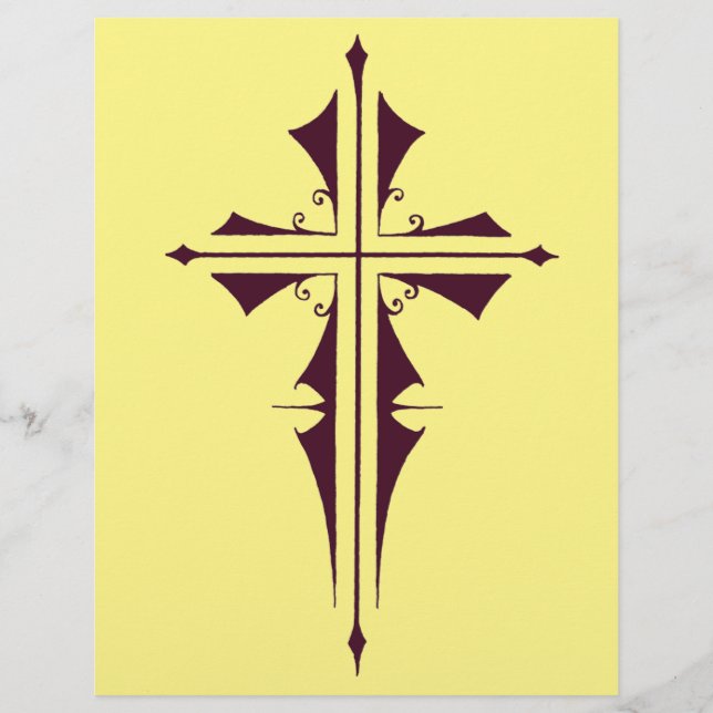 Prospectus 21,6 Cm X 24,94 Cm Croix chrétienne pourpre (Devant)
