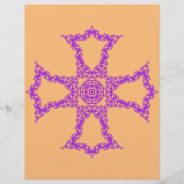 Prospectus 21,6 Cm X 24,94 Cm Croix chrétienne rose (Devant)