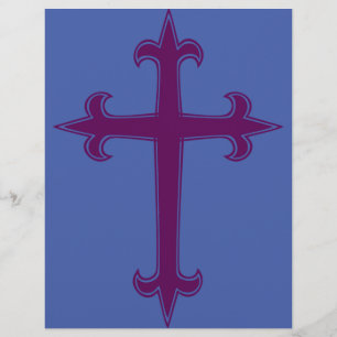 Prospectus 21,6 Cm X 24,94 Cm Croix chrétienne violette