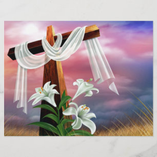 Prospectus 21,6 Cm X 24,94 Cm Croix et scènes de Pâques et du dimanche des Ramea