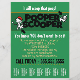 Prospectus 21,6 Cm X 24,94 Cm CUSTOM Pooper Scooper feuille de déchirure d'entre