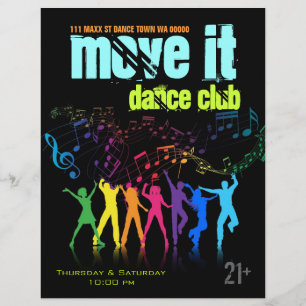 Prospectus 21,6 Cm X 24,94 Cm Dance Club DJ Disco Ball Flyer Invitation