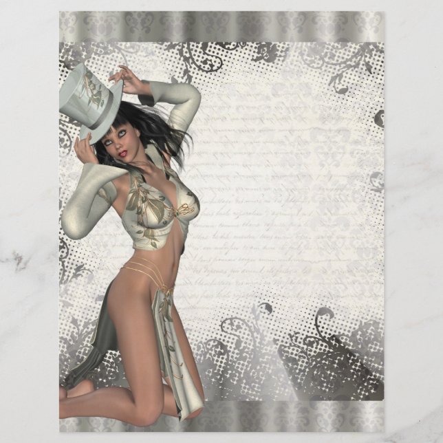 Prospectus 21,6 Cm X 24,94 Cm Danseuse de revue argentée (Devant)