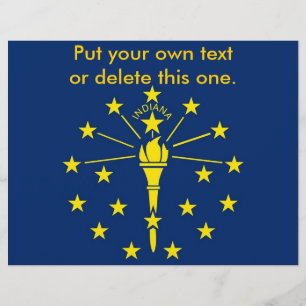 Prospectus 21,6 Cm X 24,94 Cm Dépliant avec le drapeau de l'Indiana, États-Unis