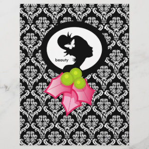 Prospectus 21,6 Cm X 24,94 Cm Dépliant de Noël Salon Papillon Femme Silhouette H