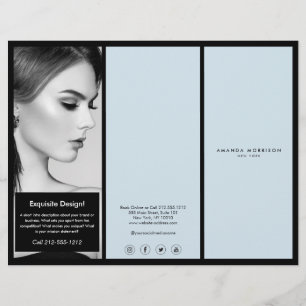 Prospectus 21,6 Cm X 24,94 Cm Dépliant Noir/Bleu de la Boutique de Luxe Minimali