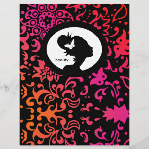 Prospectus 21,6 Cm X 24,94 Cm Dépliant Salon Papillon Femme Silhouette Coloré