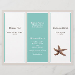 Prospectus 21,6 Cm X 24,94 Cm Dépliant triptyque de logo d'entreprise Étoile de