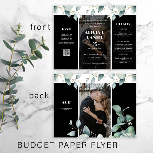 Prospectus 21,6 Cm X 24,94 Cm Détails de RSVP de photo de budget pliable en troi