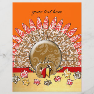 Prospectus 21,6 Cm X 24,94 Cm Dinde de vacances de dessin animé mignon