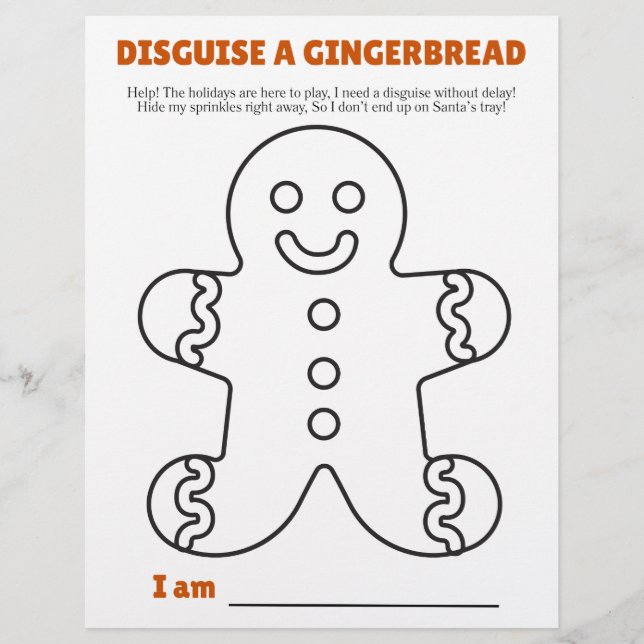 Prospectus 21,6 Cm X 24,94 Cm Disguise a Gingerbread Template and Instructions (Devant)