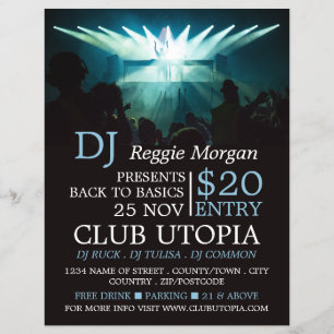 Prospectus 21,6 Cm X 24,94 Cm DJ on Stage, DJ, Club Event Advertising