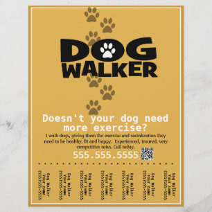 Prospectus 21,6 Cm X 24,94 Cm Dog Walker Fiche promotionnelle personnalisée dépl