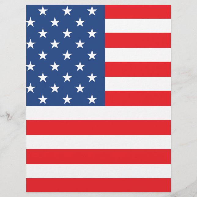 Prospectus 21,6 Cm X 24,94 Cm Drapeau américain (Devant)
