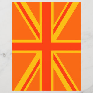 Prospectus 21,6 Cm X 24,94 Cm Drapeau britannique Union Jack orange vif