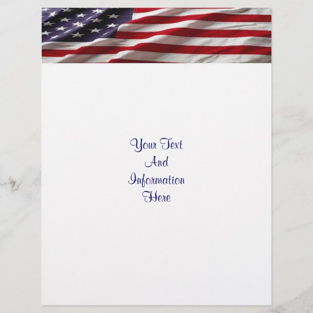 Prospectus 21,6 Cm X 24,94 Cm Drapeau USA à hisser (Devant)