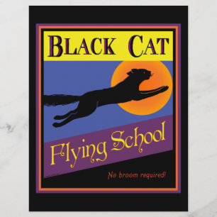 Prospectus 21,6 Cm X 24,94 Cm École de vol de chat noir Flyer Halloween