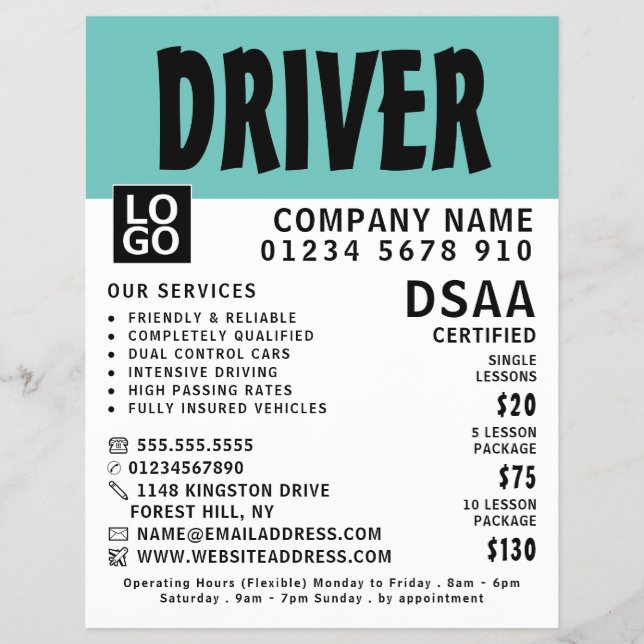 Prospectus 21,6 Cm X 24,94 Cm École moderne de conduite audacieuse, instructeur  (Devant)