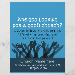 Prospectus 21,6 Cm X 24,94 Cm Église.Culte.Bible.Fellowship.Guérison.Prière