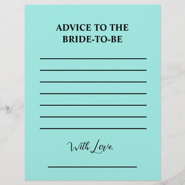 Prospectus 21,6 Cm X 24,94 Cm Elegant Bride & Co. Bridal Shower Teal (Devant)