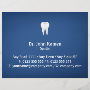 Prospectus 21,6 Cm X 24,94 Cm Élégant dentaire   Bleu