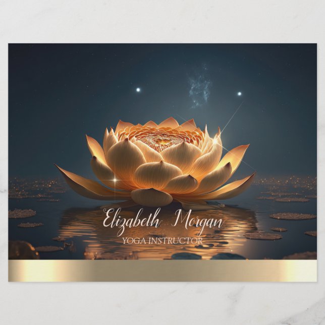 Prospectus 21,6 Cm X 24,94 Cm Élégant instructeur de yoga Lotus Dark (Devant)