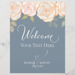 Prospectus 21,6 Cm X 24,94 Cm Elégant Mariage Bienvenue Créez votre propre Dusty
