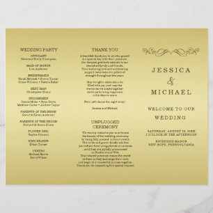 Prospectus 21,6 Cm X 24,94 Cm Elégant mariage Ornate Or Luxury