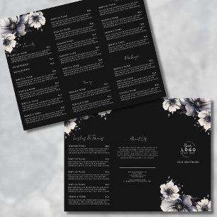 Prospectus 21,6 Cm X 24,94 Cm Élégant noir blanc Spa Services Menu Brochure