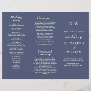 Prospectus 21,6 Cm X 24,94 Cm Elégant simple de l'avenir Dusk avec Mariage Monog