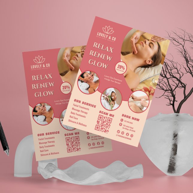 Prospectus 21,6 Cm X 24,94 Cm Elegant Spa & Salon Beauty Flyer Template (Créateur téléchargé)