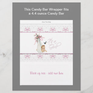Prospectus 21,6 Cm X 24,94 Cm Emballage de bonbons pour Baby Shower Rose