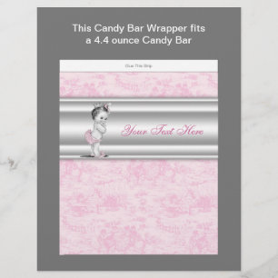 Prospectus 21,6 Cm X 24,94 Cm Emballage de bonbons pour Baby Shower rose Toile