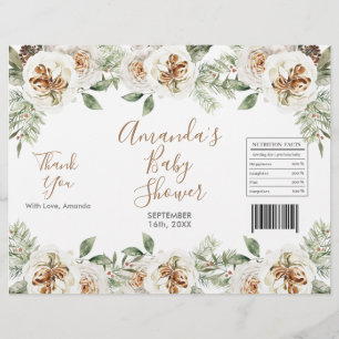 Prospectus 21,6 Cm X 24,94 Cm Emballage de sac de chips floral blanc hivernal de