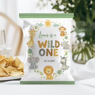 Prospectus 21,6 Cm X 24,94 Cm Emballage de sac de chips pour anniversaire Safari