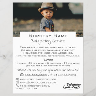 Prospectus 21,6 Cm X 24,94 Cm Enfant en Casquette, baby-sitter, garderie, nourri