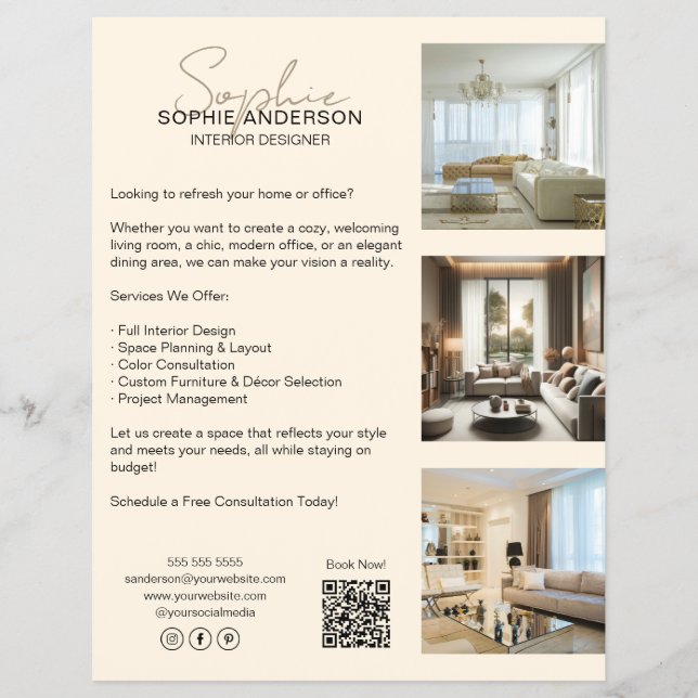 Prospectus 21,6 Cm X 24,94 Cm Entreprise de crème professionnelle moderne (Devant)