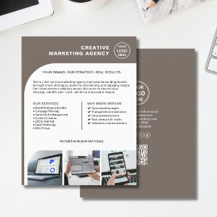 Prospectus 21,6 Cm X 24,94 Cm Entreprise de marketing de code QR photo de logo p